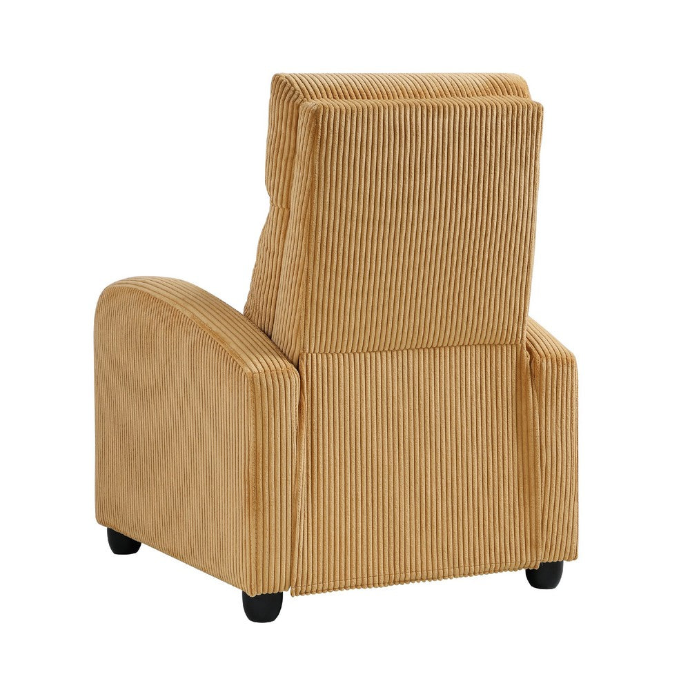 Pary Manual Push Back Reclining Chair with Yellow Ribbed Corduroy -BM336114