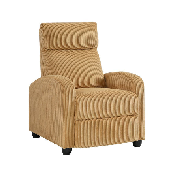 Pary Manual Push Back Reclining Chair with Yellow Ribbed Corduroy -BM336114