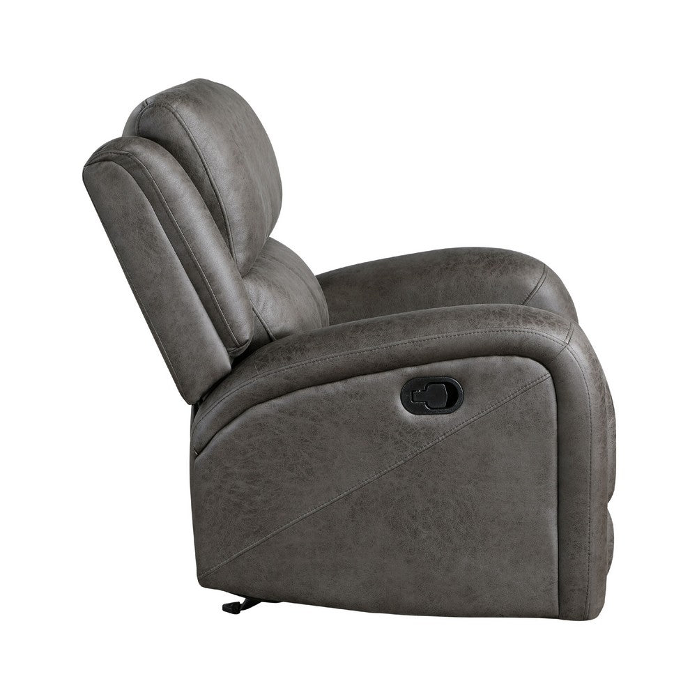 Patsy Manual Rocker Recliner Chair, Gray Polished Microfiber -BM336115