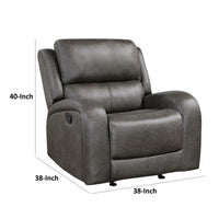 Patsy Manual Rocker Recliner Chair, Gray Polished Microfiber -BM336115