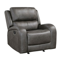 Patsy Manual Rocker Recliner Chair, Gray Polished Microfiber -BM336115