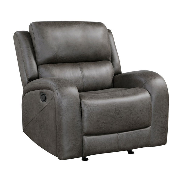 Patsy Manual Rocker Recliner Chair, Gray Polished Microfiber -BM336115