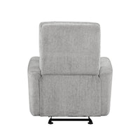 Lyns Manual Glider Recliner Armchair, Soft Gray Chenille, Solid Wood -BM336121