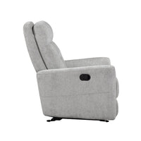 Lyns Manual Glider Recliner Armchair, Soft Gray Chenille, Solid Wood -BM336121
