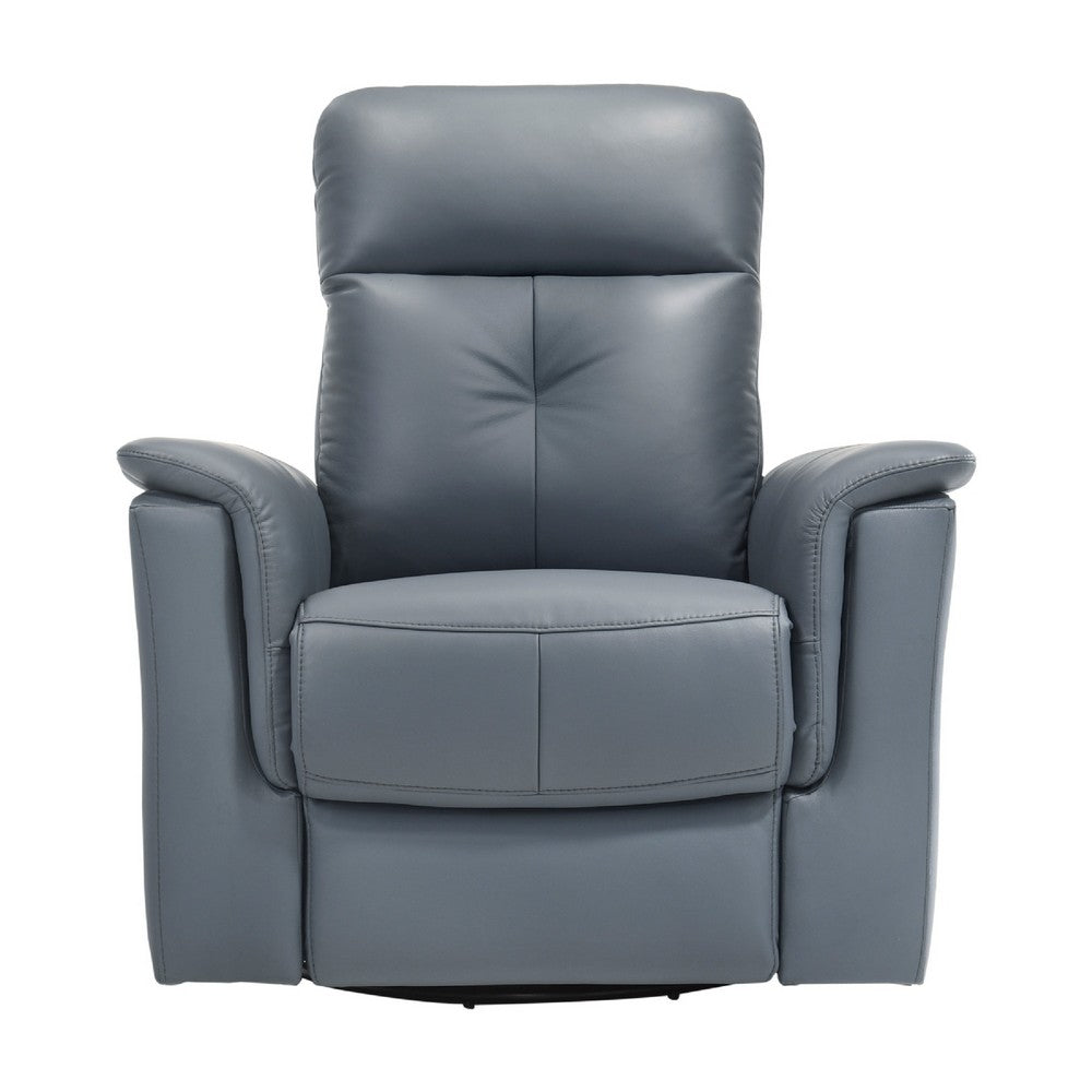 Briz Manual Swivel Glider Recliner Chair, Top Grain Leather Slate Gray -BM336124