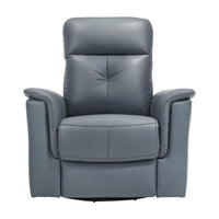 Briz Manual Swivel Glider Recliner Chair, Top Grain Leather Slate Gray -BM336124