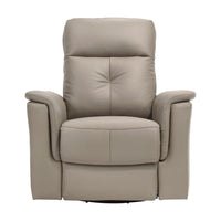 Briz Manual Swivel Recliner Chair, Top Grain Leather Latte Brown -BM336125