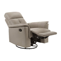 Briz Manual Swivel Recliner Chair, Top Grain Leather Latte Brown -BM336125