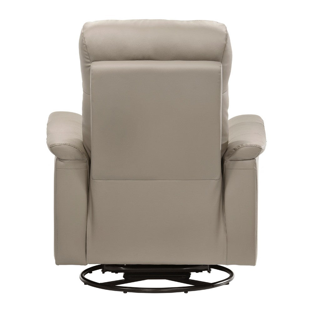 Briz Manual Swivel Recliner Chair, Top Grain Leather Latte Brown -BM336125