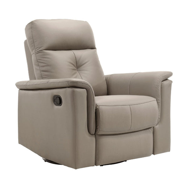 Briz Manual Swivel Recliner Chair, Top Grain Leather Latte Brown -BM336125