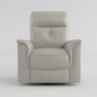 Briz Manual Swivel Recliner Chair, Top Grain Leather Silver Gray -BM336126
