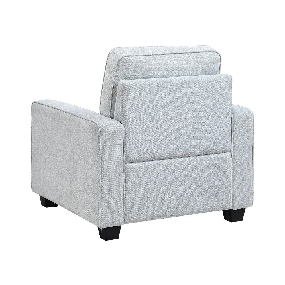 Pery Accent Chair w Reversible Cushions, Modern Light Gray Polyester -BM336140
