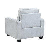 Pery Accent Chair w Reversible Cushions, Modern Light Gray Polyester -BM336140