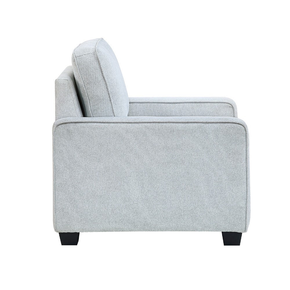 Pery Accent Chair w Reversible Cushions, Modern Light Gray Polyester -BM336140