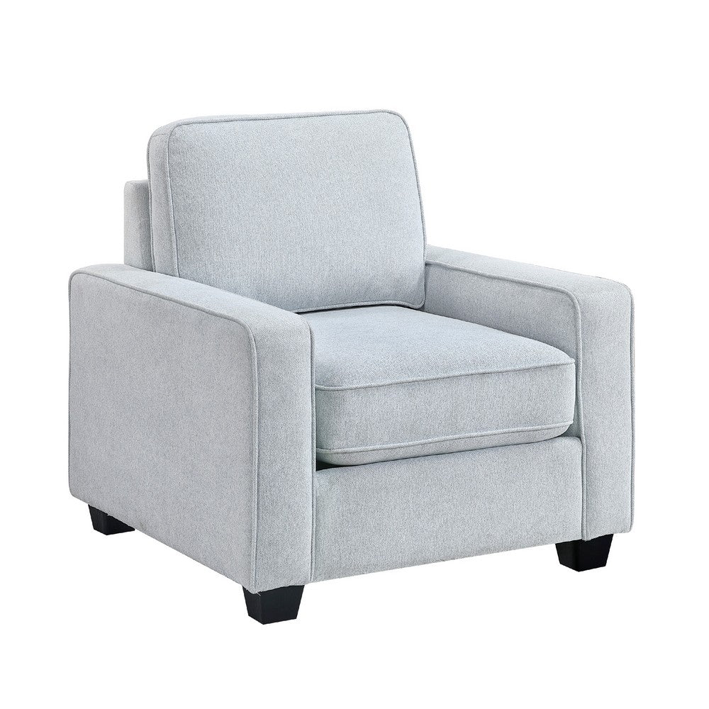 Pery Accent Chair w Reversible Cushions, Modern Light Gray Polyester -BM336140