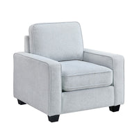 Pery Accent Chair w Reversible Cushions, Modern Light Gray Polyester -BM336140
