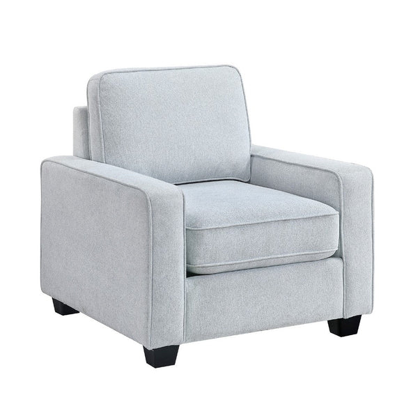 Pery Accent Chair w Reversible Cushions, Modern Light Gray Polyester -BM336140