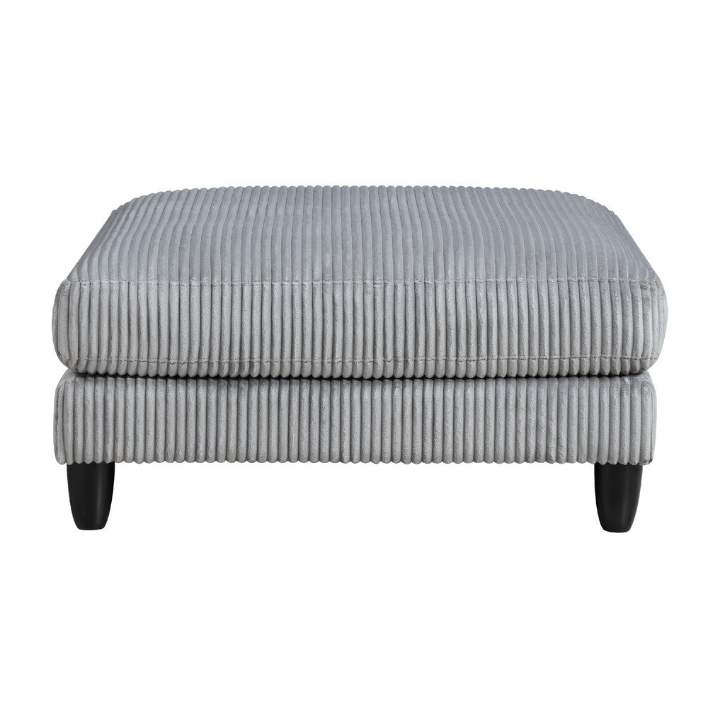 Mear Modular Ottoman w Black Solid Wood Legs, Gray Corduroy 40 Inch -BM336143
