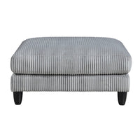 Mear Modular Ottoman w Black Solid Wood Legs, Gray Corduroy 40 Inch -BM336143