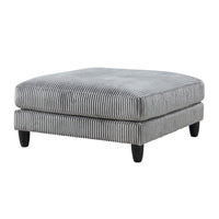 Mear Modular Ottoman w Black Solid Wood Legs, Gray Corduroy 40 Inch -BM336143