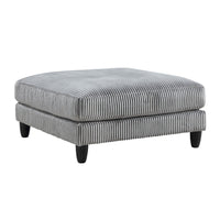 Mear Modular Ottoman w Black Solid Wood Legs, Gray Corduroy 40 Inch -BM336143