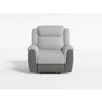 Feo Manual Reclining Chair with Pull Tab, White Gray Microfiber -BM336154