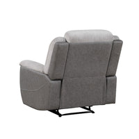 Feo Manual Reclining Chair with Pull Tab, White Gray Microfiber -BM336154