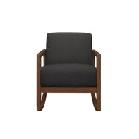 Clovi Accent Chair, Dark Gray Performance Fabric, Brown Solid Wood -BM336163