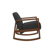 Clovi Accent Chair, Dark Gray Performance Fabric, Brown Solid Wood -BM336163