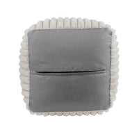 Modern Ottoman, Off White Ribbed Corduroy Zipper Cover, 16 Inch Square -BM336164