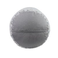 Modern Pouf Ottoman, Light Gray Soft Textured Chenille, 16 Inch Round -BM336165