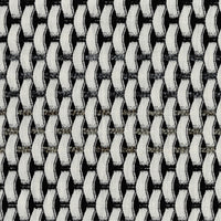 Modern Pouf Ottoman, Black White Basket Woven Jacquard, 16 Inch Square -BM336167