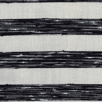 Modern Pouf Ottoman, Black White Wide Striped Jacquard, 16 Inch Square -BM336176
