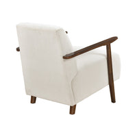 Bernie Accent Club Chair, Beige Corduroy, Dark Brown Solid Wood Frame -BM336178