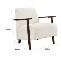 Bernie Accent Club Chair, Beige Corduroy, Dark Brown Solid Wood Frame -BM336178