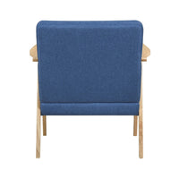 Cathy Accent Club Armchair, Soft Blue, Natural Brown Wood Frame -BM336182