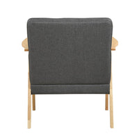 Cathy Accent Club Armchair, Soft Dark Gray, Natural Brown Wood -BM336183