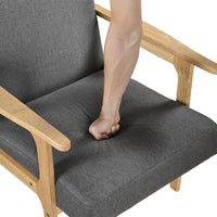 Cathy Accent Club Armchair, Soft Dark Gray, Natural Brown Wood -BM336183