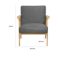 Cathy Accent Club Armchair, Soft Dark Gray, Natural Brown Wood -BM336183