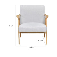 Cathy Accent Club Armchair, Soft Light Gray, Natural Brown Wood -BM336184