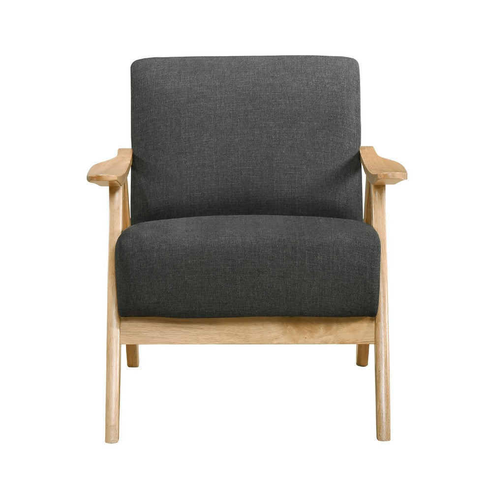 Indy Accent Club Armchair, Dark Gray Textured, Solid Rubberwood Frame -BM336189