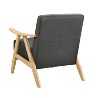 Indy Accent Club Armchair, Dark Gray Textured, Solid Rubberwood Frame -BM336189