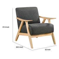 Indy Accent Club Armchair, Dark Gray Textured, Solid Rubberwood Frame -BM336189