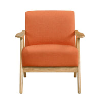 Indy Accent Club Armchair, Orange Textured, Solid Rubberwood Frame -BM336190