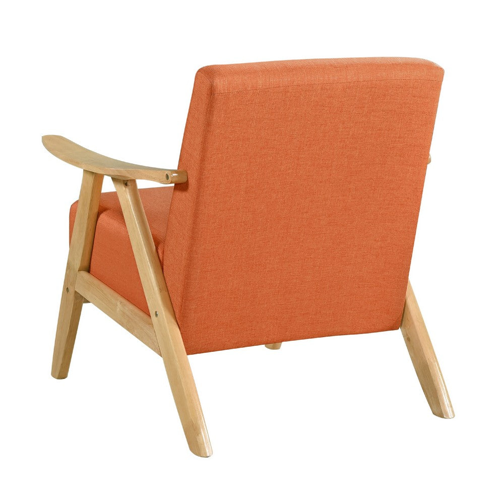 Indy Accent Club Armchair, Orange Textured, Solid Rubberwood Frame -BM336190