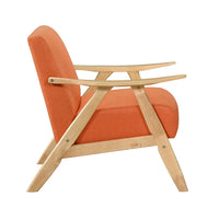 Indy Accent Club Armchair, Orange Textured, Solid Rubberwood Frame -BM336190