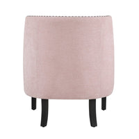 Daisie Accent Armchair, Button Tufted Pink Chenille, Solid Wood -BM336194