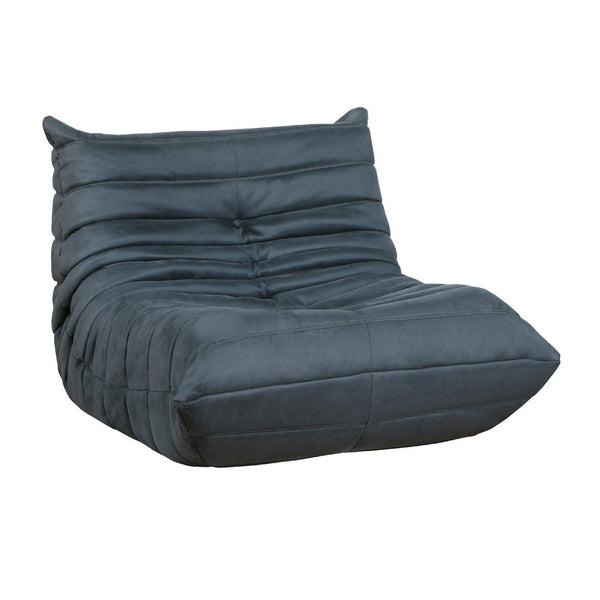 Revena Accent Floor Chair, Pleated Charcoal Gray Microfiber, Curved -BM336196