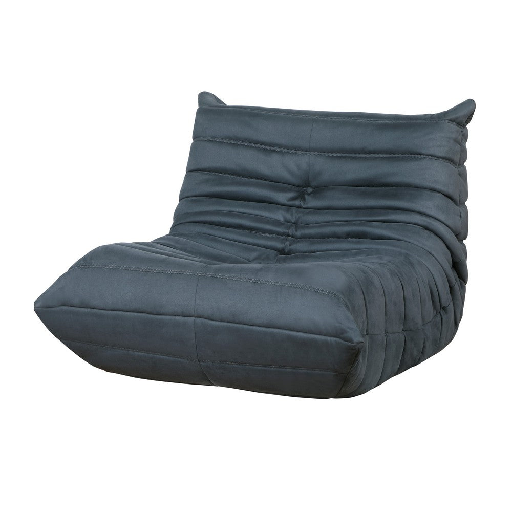Revena Accent Floor Chair, Pleated Charcoal Gray Microfiber, Curved -BM336196