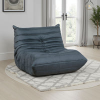 Revena Accent Floor Chair, Pleated Charcoal Gray Microfiber, Curved -BM336196